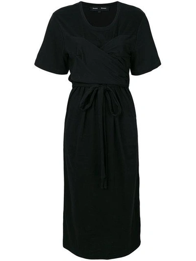 Proenza Schouler Wrap-effect Cotton-jersey Midi Dress In Black