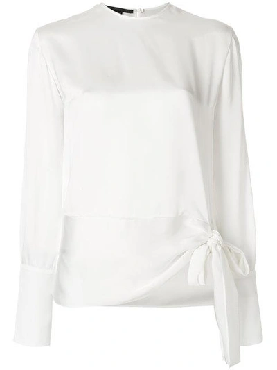 Stella Mccartney Silk Stripe Side-tie Blouse In Natural