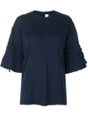 VICTORIA VICTORIA BECKHAM VICTORIA VICTORIA BECKHAM WIDE SLEEVE TOP - BLUE,TPVV117PSS1812536688