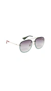 GUCCI URBAN WEB BLOCK GLITTER AVIATOR SUNGLASSES