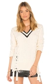 ENDLESS ROSE LACE UP SWEATER,CH20642T7RR R