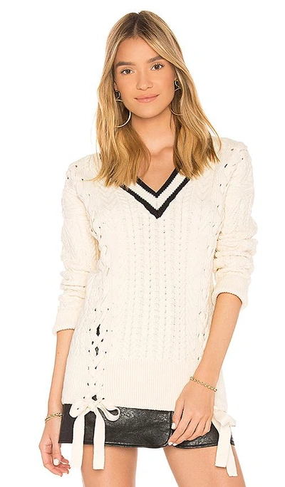 Endless Rose Lace Up Jumper In Ivory