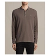 Allsaints Clash Long-sleeved Polo Shirt In Khaki Taupe