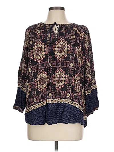 Pre-owned 11.1. Tylho 3/4 Sleeve Blouse In Blue