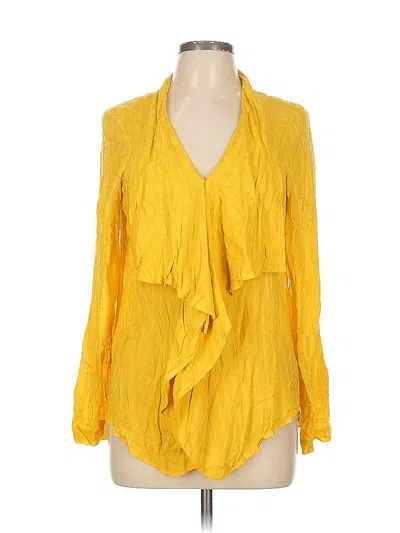 Pre-owned 11.1. Tylho Long Sleeve Blouse In Yellow