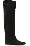 GIUSEPPE ZANOTTI WOMAN SUEDE OVER-THE-KNEE BOOTS BLACK,US 4772211932039242