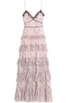 NICHOLAS WOMAN TIERED LACE MAXI DRESS PINK,AU 4772211930059990