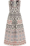 ANNA SUI WOMAN PLEATED METALLIC COTTON-BLEND JACQUARD DRESS MULTIcolour,US 2526016084034076