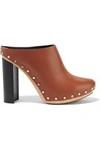 PROENZA SCHOULER WOMAN STUDDED LEATHER CLOGS BROWN,US 1914431940457683