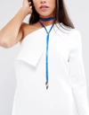 VANESSA MOONEY VANESSE MOONEY SATIN CHAIN BOLO CHOKER - BLUE,BOLO-63