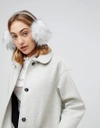 TED BAKER PREMIUM FAUX FUR EAR MUFF - GRAY,EVELET