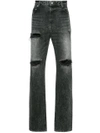 RED CARD RED CARD RIPPED SLIM-FIT JEANS - BLACK,HVB00112527960