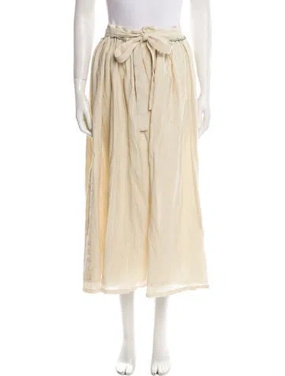 Pre-owned 11.11 / Eleven Eleven Embroidered Accent Midi Length Skirt In Neutral