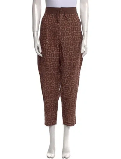 Pre-owned 11.11 / Eleven Eleven Printed Straight Leg Pants W/ Tags In Brown