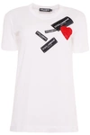 DOLCE & GABBANA LOGO AND HEART PATCH T-SHIRT,F8J97Z FU7EQ W0800