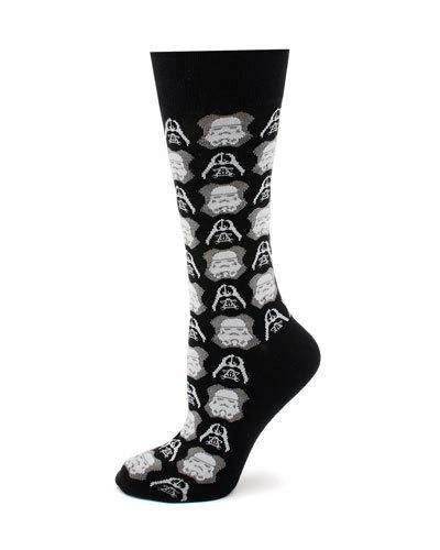 Cufflinks Inc. Star Wars Darth Vader And Storm Trooper Socks In Black