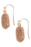 Kendra Scott Lee Earrings In 14k Rose Plated Brass In Rose Drusy/ Rose Gold