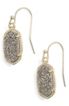 Kendra Scott 'lee' Small Drop Earrings In Platinum Drusy/ Gold