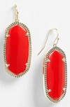 Kendra Scott Elle Statement Drop Earrings In Bright Red/ Gold