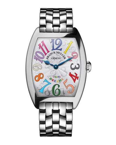 Franck Muller Cintree Curvex Bracelet Watch With Multicolor Hour Markers In Sapphire