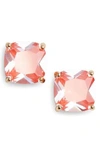 Kate Spade Small Square Enamel Stud Earrings In Orange