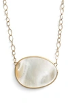 MARCO BICEGO LUNARIA MOTHER OF PEARL PENDANT NECKLACE,CB1872 MPB Y
