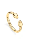 Monica Vinader Gold Plated Vermeil Silver Fiji Bud Ring In Gold