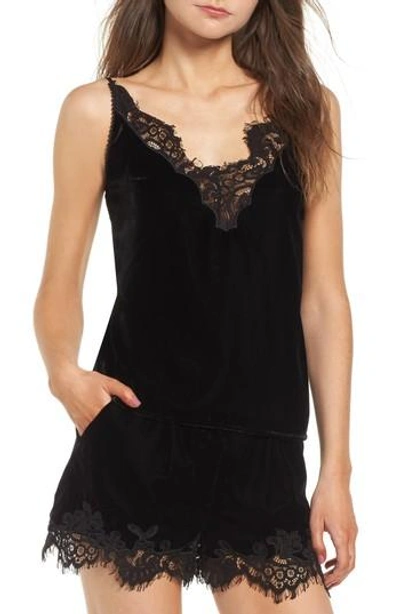 Rebecca Minkoff Henni Lace & Velvet Camisole In Black