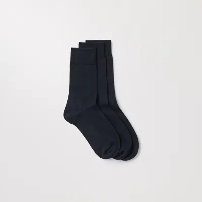 Asket The Cotton Socks 3-pack Dark Navy In Blue