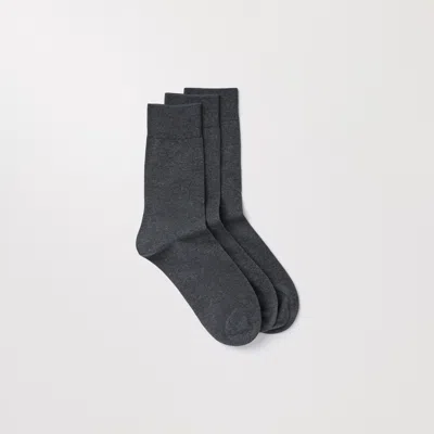 Asket The Cotton Socks 3-pack Charcoal Melange In Gray