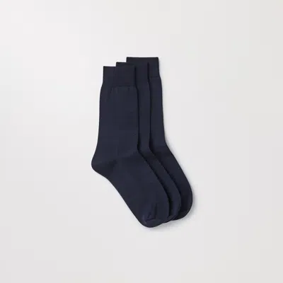Asket The Cotton Socks 3-pack Dark Navy In Blue