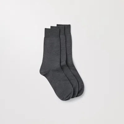 Asket The Cotton Socks 3-pack Charcoal Melange In Gray
