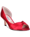 Nina Contesa Open Toe Pump In Red Rouge