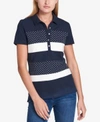 TOMMY HILFIGER COLORBLOCKED POLO TOP, CREATED FOR MACY'S