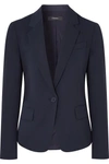 Theory Gabe Wool-blend Crepe Blazer In Navy