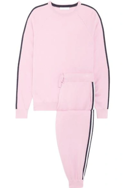 Olivia Von Halle Missy Malibu Silk-blend Sweatshirt And Track Trousers Set In Baby Pink