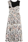 ADEAM Draped printed plissé-crepe dress,US 4772211931294597