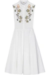 ADAM LIPPES WOMAN EMBROIDERED COTTON-POPLIN MIDI DRESS WHITE,AU 1998551928957892