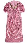 Dolce & Gabbana Sequin And Crystal-embellished Tulle Dress In Pink