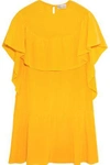 Red Valentino Redvalentino Woman Ruffled Silk Mini Dress Bright Yellow In Bright Yellow