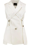 PROENZA SCHOULER WOMAN ASYMMETRIC COTTON AND WOOL-BLEND JACQUARD VEST WHITE,US 1914431941034407