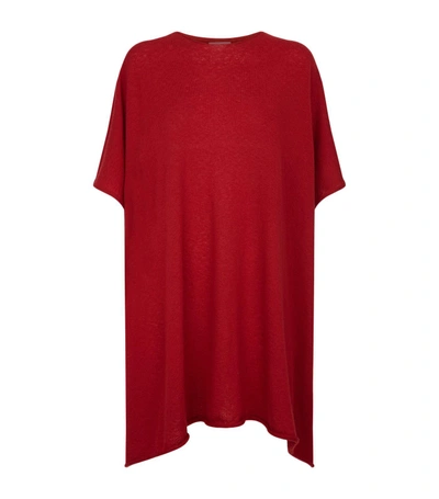The Row Cafty Cashmere And Silk-blend Poncho In Red