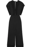 ZIMMERMANN WOMAN LACE-TRIMMED SILK CREPE DE CHINE JUMPSUIT BLACK,US 1071994537813108