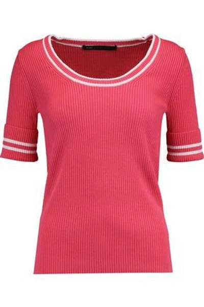 Marc By Marc Jacobs Woman Ribbed Wool-blend Jumper Fuchsia