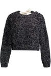 JW ANDERSON WOMAN TIE-BACK MARLED SWEATER MIDNIGHT BLUE,US 4772211931930344