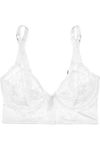 LONELY LONELY WOMAN LILITH LACE AND STRETCH-SATIN UNDERWIRED PUSH-UP BRA WHITE,3074457345618306099