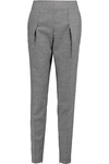 VIONNET WOMAN PLEATED HOUNDSTOOTH WOOL-BLEND TAPERED PANTS GRAY,US 4772211933198749