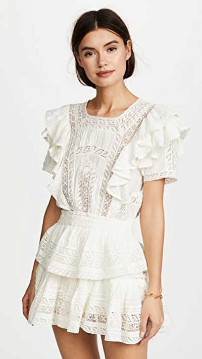 Loveshackfancy Stella Dress In Antique White. In Off White