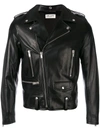 Saint Laurent Cocktail Print Biker Jacket In Black