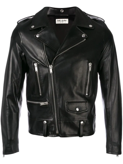 SAINT LAURENT ZIPPED BIKER JACKET,484284Y5YA212537819